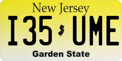 NJ license plate I35UME
