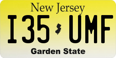 NJ license plate I35UMF