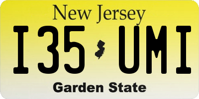NJ license plate I35UMI