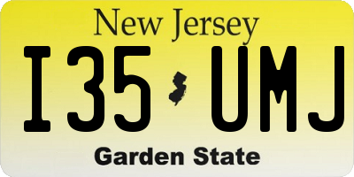 NJ license plate I35UMJ