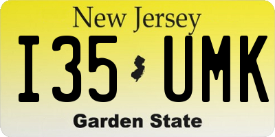 NJ license plate I35UMK
