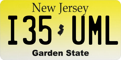 NJ license plate I35UML