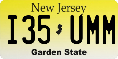 NJ license plate I35UMM
