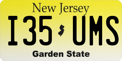 NJ license plate I35UMS