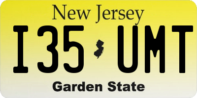 NJ license plate I35UMT