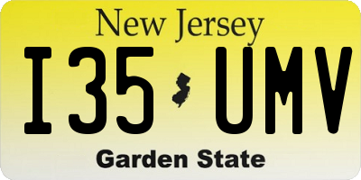NJ license plate I35UMV