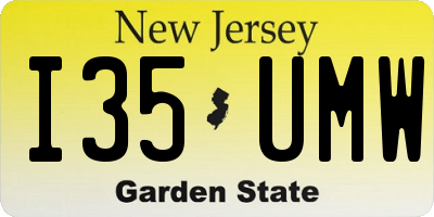 NJ license plate I35UMW