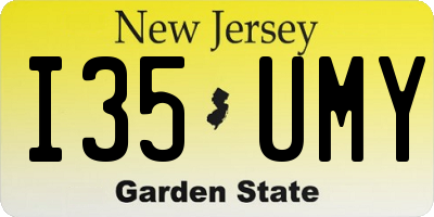 NJ license plate I35UMY
