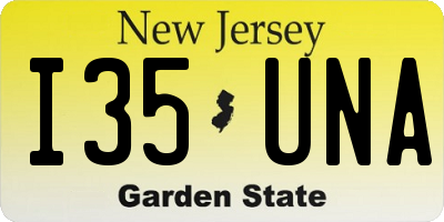 NJ license plate I35UNA