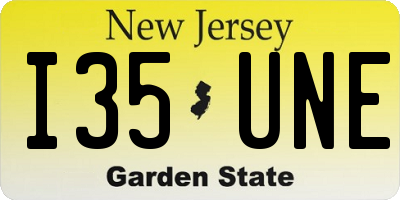 NJ license plate I35UNE