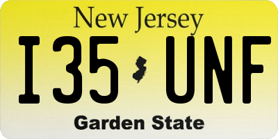 NJ license plate I35UNF