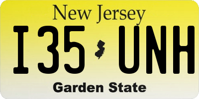 NJ license plate I35UNH