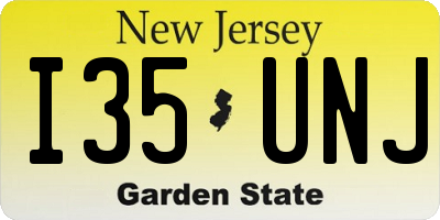 NJ license plate I35UNJ