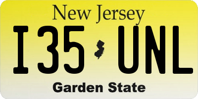NJ license plate I35UNL