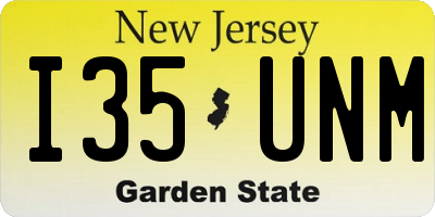 NJ license plate I35UNM