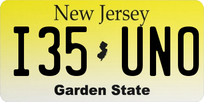 NJ license plate I35UNO