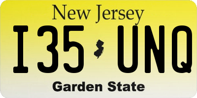 NJ license plate I35UNQ