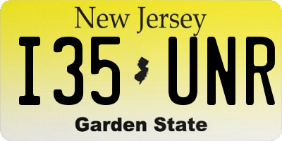 NJ license plate I35UNR