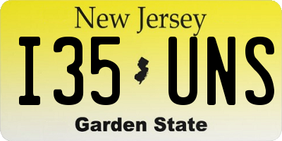 NJ license plate I35UNS