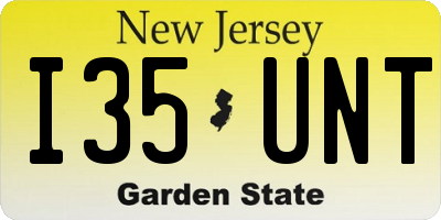 NJ license plate I35UNT