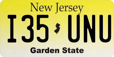 NJ license plate I35UNU