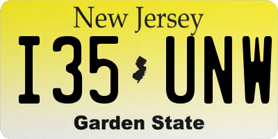 NJ license plate I35UNW