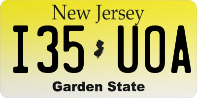 NJ license plate I35UOA