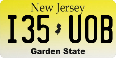 NJ license plate I35UOB