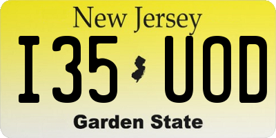 NJ license plate I35UOD