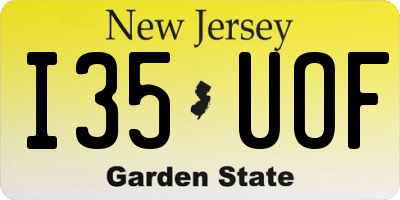 NJ license plate I35UOF