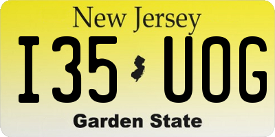 NJ license plate I35UOG