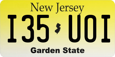 NJ license plate I35UOI