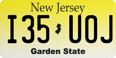 NJ license plate I35UOJ