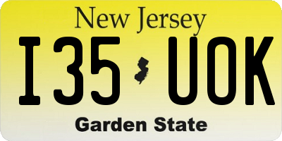 NJ license plate I35UOK