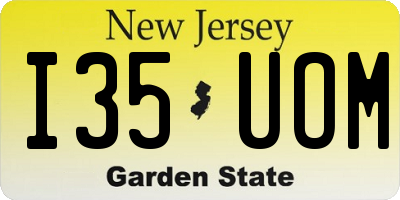 NJ license plate I35UOM