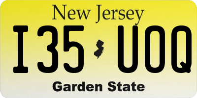 NJ license plate I35UOQ