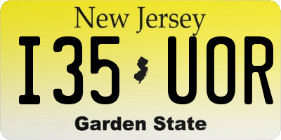 NJ license plate I35UOR