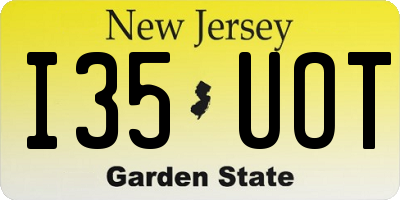 NJ license plate I35UOT