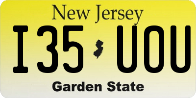 NJ license plate I35UOU