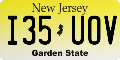 NJ license plate I35UOV