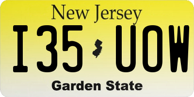 NJ license plate I35UOW