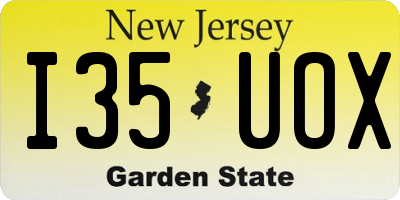 NJ license plate I35UOX