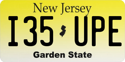 NJ license plate I35UPE