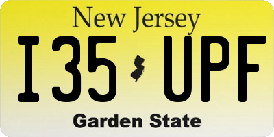 NJ license plate I35UPF