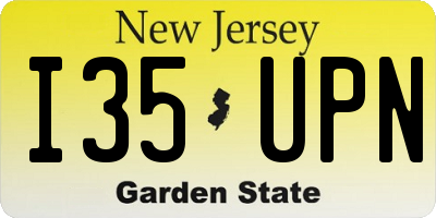 NJ license plate I35UPN