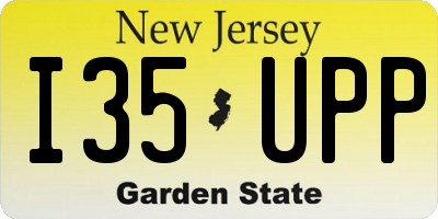NJ license plate I35UPP