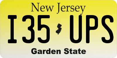 NJ license plate I35UPS