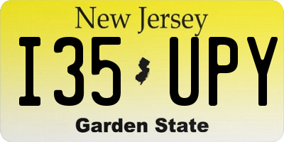 NJ license plate I35UPY