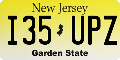 NJ license plate I35UPZ