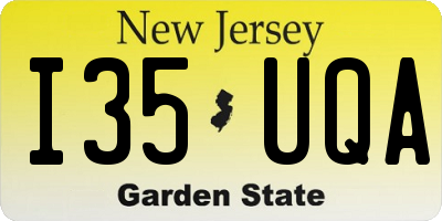 NJ license plate I35UQA